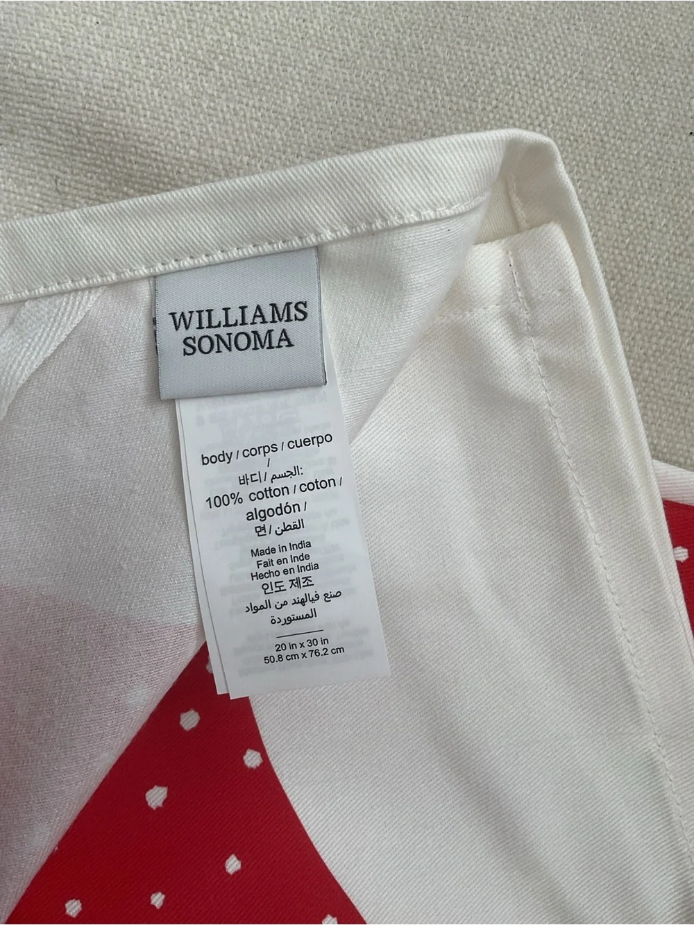 William Sonoma Peanuts Red and White Holiday dish towels